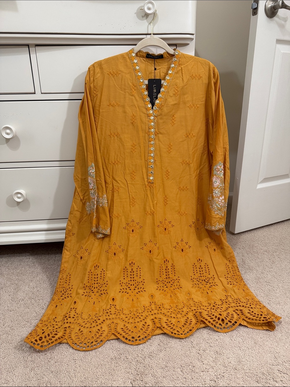 Limelight embroidered cotton shirt